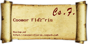 Csomor Flóris névjegykártya